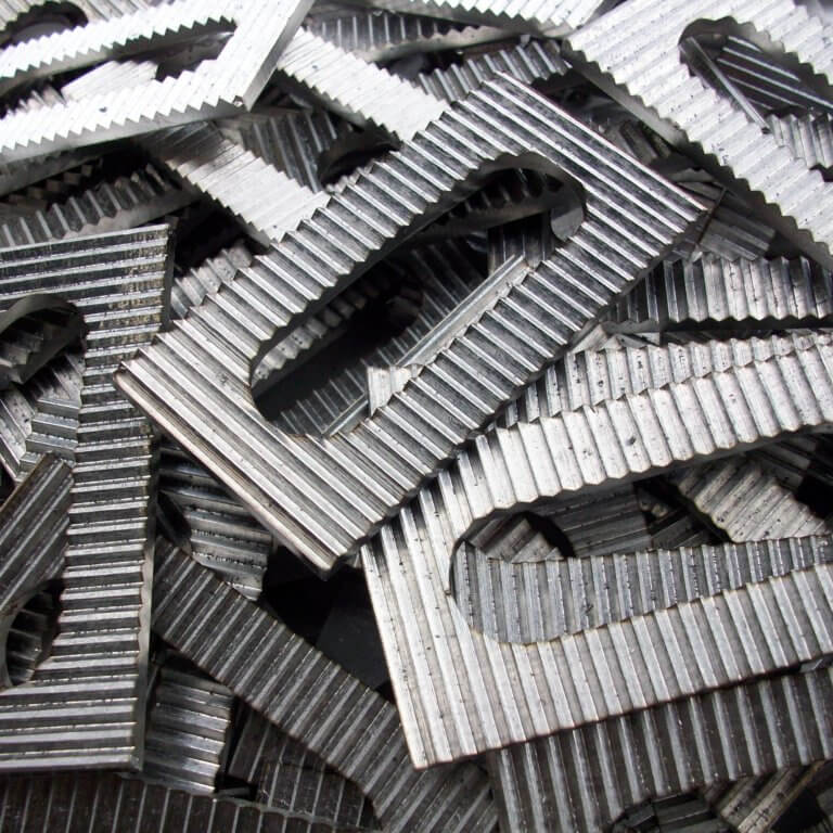 Galvanised mild steel serrated pads